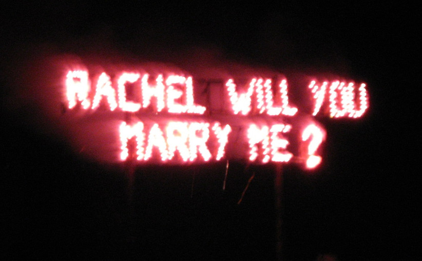 Fireworks marriage proposal